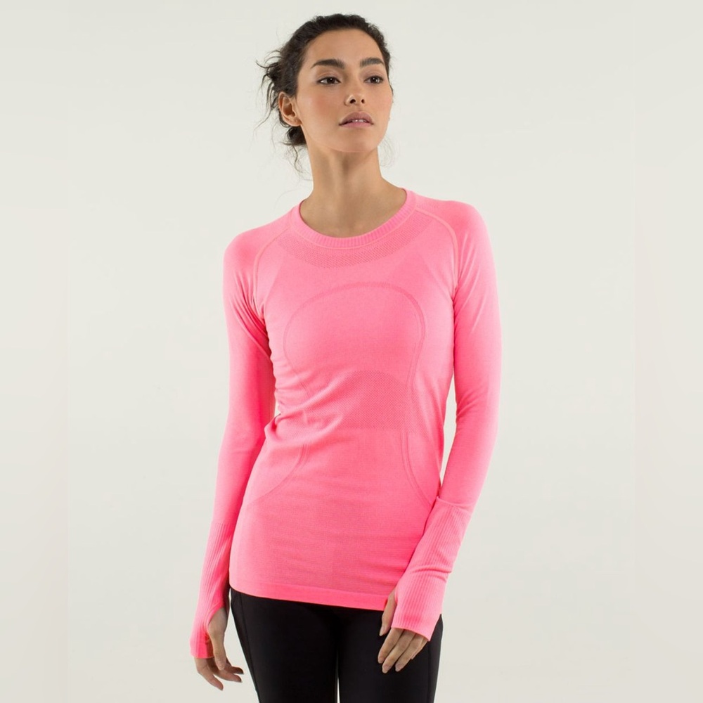 LULULEMON Swiftly Tech Long Sleeve Crew 1.0 Size 4 Blush/Coral